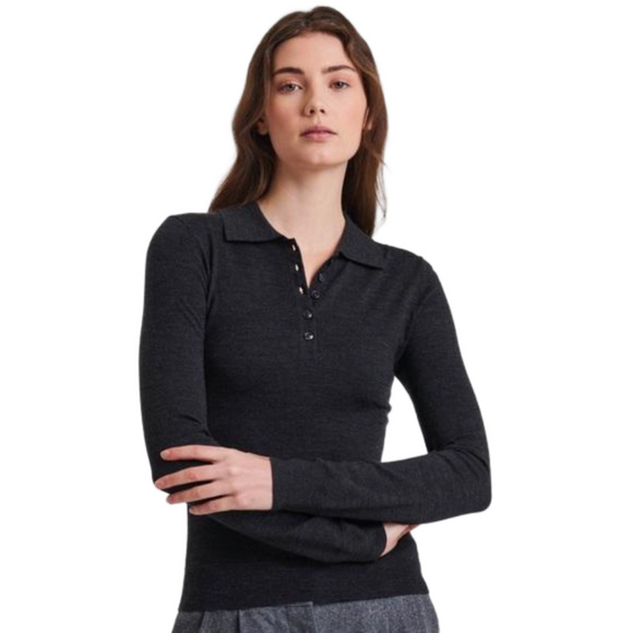 Polo Jean Co Wool Long Sleeve Classic Polo - Picture 7 of 8